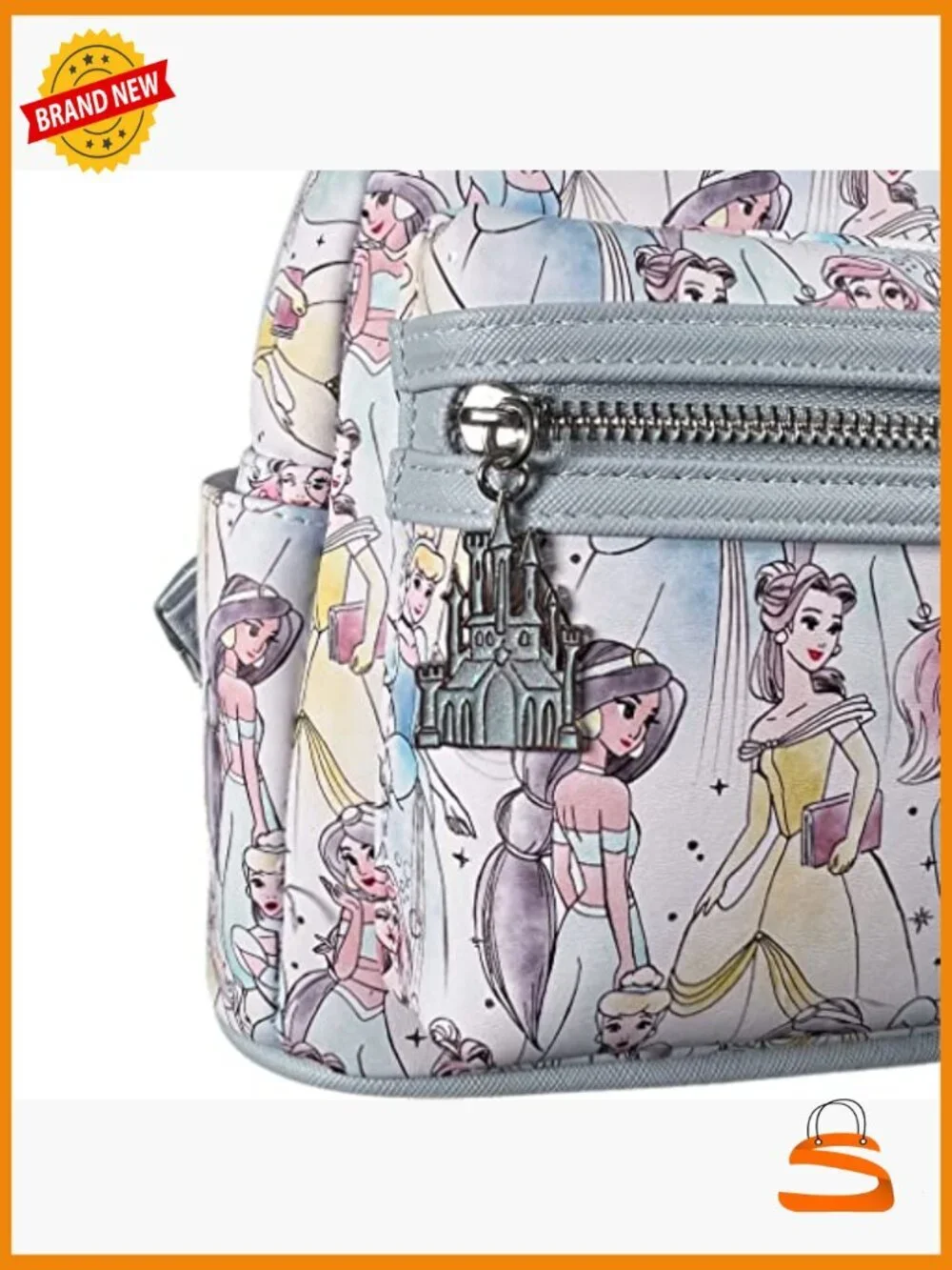 Disney Princess Sketch Shoulder Bag Faux Leather Adjustable Straps